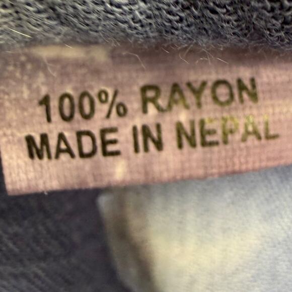 Gypsy Rose Maxi Dress Tie Dye Boho Free Size Blue Soft Rayon Handmade in Nepal - Picture 4 of 10